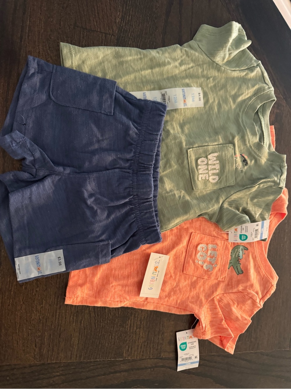Garanimals matching short sleeve tee’s and shorts set